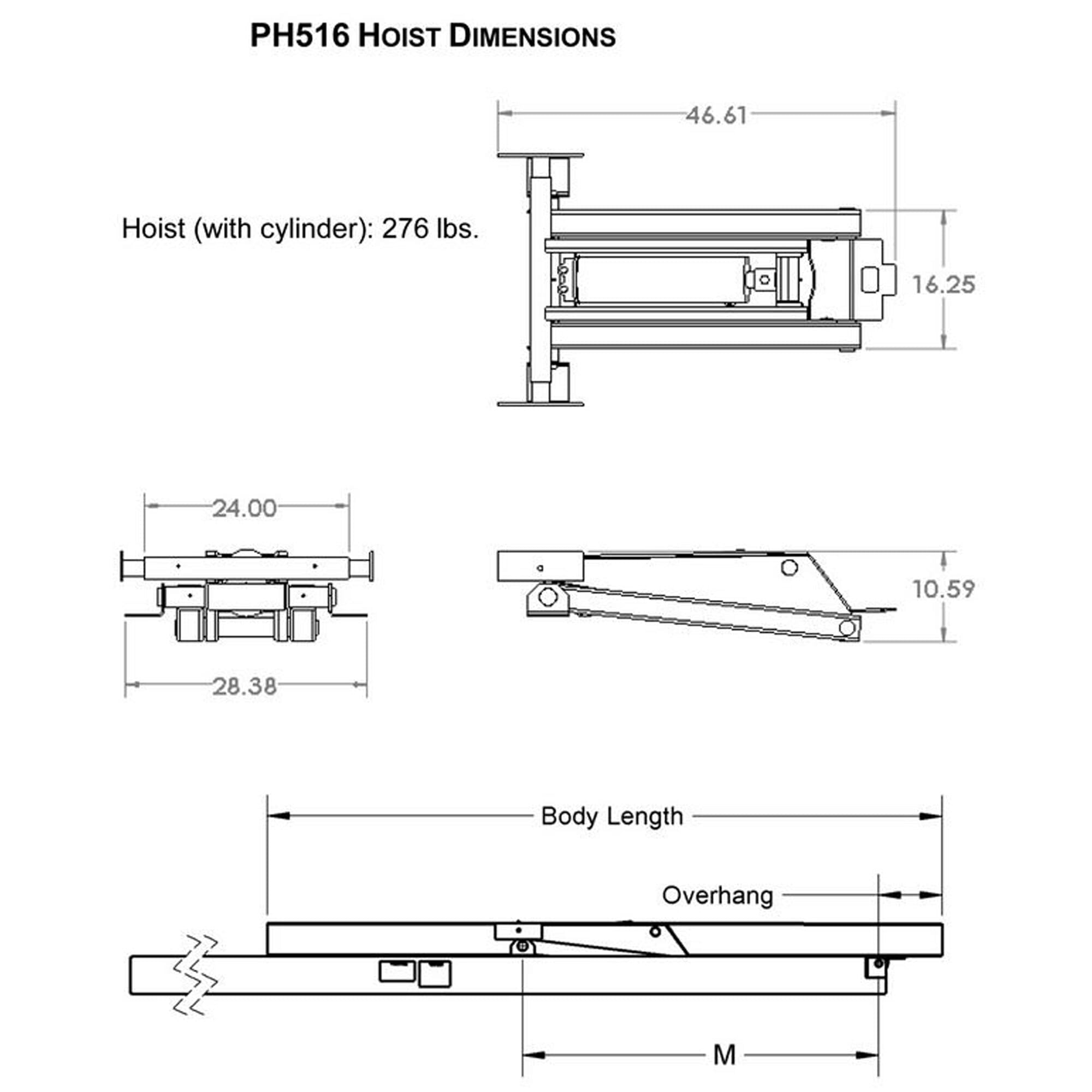 8 Ton (16,000 lb) Dump Trailer Hydraulic Scissor Hoist Kit | PH516