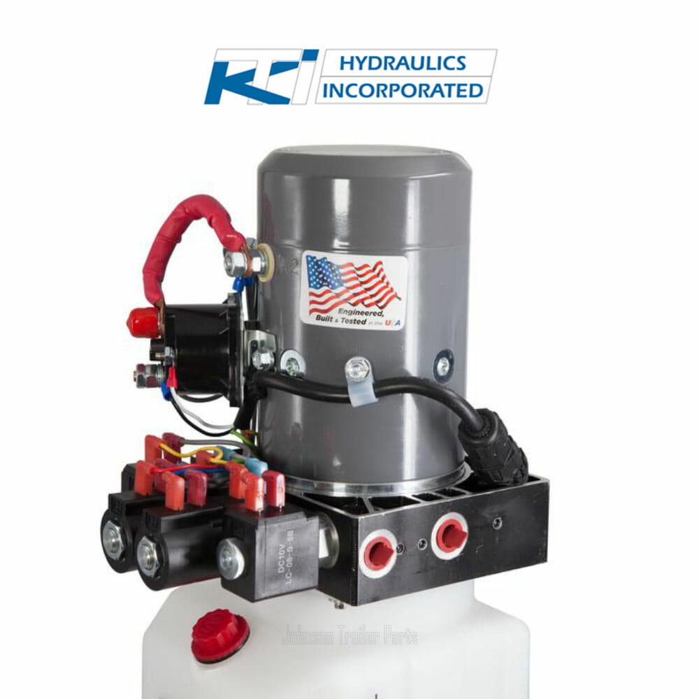 6 Quart 12V KTI Dual-Double Acting Hydraulic Pump